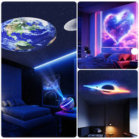 Projecteur de ciel étoilé de type planétarium, veilleuse galaxie rotative à 360° avec télécommande et minuterie, lampe d'ambiance pour chambre d'enfant
