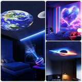Projecteur de ciel étoilé de type planétarium, veilleuse galaxie rotative à 360° avec télécommande et minuterie, lampe d'ambiance pour chambre d'enfant