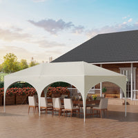 WOLTU Gazebo de pavillon pliant réglable 3x6m avec 6 parois latérales Tente de fête de protection UV étanche avec sac de transport pour pique-nique