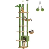 Arbre à chat Cactus du sol au plafond, tour à chat réglable en hauteur avec Hamac confortable pour condote de chat et arbre à gratter, grand arbre d'activité