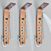 Robinet de douche à lumière LED noire, salle de bains, SPA, Jet de Massage, système de colonne de douche, cascade, panneau de douche de pluie, robinet pulvérisateur de Bidet