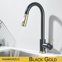 WanmiLizlo-Robinet de cuisine à levier unique, pivotant à 360 °, eau chaude et froide