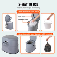 SucceBuy Toilettes portables pour camping Porta Pot avec seau intérieur amovible de 1,3 G Toilettes de voyage pour voyage de camping en plein air