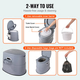 SucceBuy Toilettes portables pour camping Porta Pot avec seau intérieur amovible de 1,3 G Toilettes de voyage pour voyage de camping en plein air