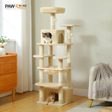 Grand arbre et tour pour chats d'intérieur, avec postes à gratter recouvertes de Sisal, hamac spacieux, perchoirs rembourrés et condos, jouets pour chats