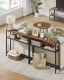 Console pour Couloir, Table de Salon Fine à 2 Niveaux, Table d’Appoint avec 2 Étagères, 20 x 80 x 80 cm
