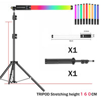 Bâton lumineux RGB avec trépied, lampe LED colorée pour fête, flash portable, éclairage photo et vidéo