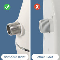 SAMODRA Fixation de bidet ultra mince pour siège de toilette – Double buse, pression d'eau réglable, pulvérisateur de cul non électrique