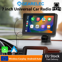 Autoradio sans fil portable avec caméra de recul FM, lecteur vidéo, Android Auto, écran tactile universel, limitation, 7
