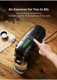 HiBREW Machine à café à capsules multiples, chaud/froid Dolce Gusto lait Nespresso Capsule ESE Pod café moulu cafétéria 20Bar 5 en 1