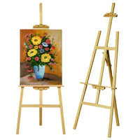 Chevalet d'atelier professionnel de 150 cm, en pin massif, pliable et réglable, support en forme de A pour l'exposition d'œuvres d'art et d'artisanat.