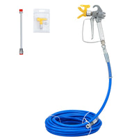 Kit de tuyau de pulvérisation de peinture sans air SucceBuy : tube en fibre haute pression de 15 m (50 pi) et 248 bars (3 600 psi), perche de 20 cm (8 po) avec buse 517 et protection de buse.