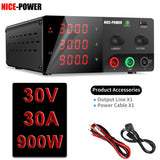 KUAIQU Adjustable Switching DC Power Supply 30V 10A 6A Lab Bench Power Supply 60V 5A 120V 3A Output Preset Current 20A 30A 60A