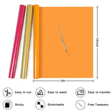 HTVRONT Lot de 12 rouleaux de vinyle thermocollant multicolores de 30,5 cm x 1,5 m pour Cricut, impression sur t-shirts et casquettes, film HTV à repasser (cadeau)