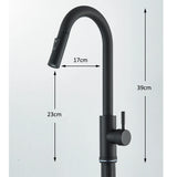 Robinet d'évier de cuisine extractible, deux fonctions, mitigeur d'eau chaude et froide à poignée unique, monté sur le pont