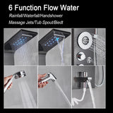 Robinet de douche à lumière LED noire, salle de bains, SPA, Jet de Massage, système de colonne de douche, cascade, panneau de douche de pluie, robinet pulvérisateur de Bidet