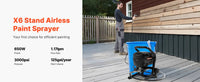 SucceBuy Pulvérisateur de peinture sans air sur pied, pulvérisateur sans air à haute efficacité 650 W, tige d'extension de machine de pulvérisation de peinture électrique 3000 PSI