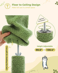 Arbre à chat Cactus du sol au plafond, tour à chat réglable en hauteur avec Hamac confortable pour condote de chat et arbre à gratter, grand arbre d'activité