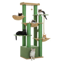 Gros arbre à chat pour chats de grande taille tour à chat robuste avec plusieurs niveaux maison à chat arbre d'escalade avec hamac 11 poteaux en Sisal grand perche