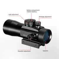 Lunette de visée à point rouge vert 3x44, viseur point rouge 2x40, optique tactique 3x42, compatible avec rail 11/20 mm, viseur 1x40 pour la chasse