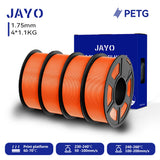 Filament PETG JAYO pour imprimante 3D FDM, 2 bobines de 1,75 mm, enroulement soigné, 2,2 kg/lot