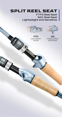 Canne à pêche HANDING Miracle Sensitiv 90 g, canne à pêche légère, blank en carbone 40T, canne casting, anneaux FUJI® A, action rapide