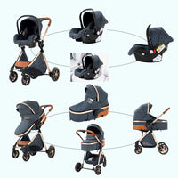 Poussette bébé 3 en 1 poussette légère pour nouveau-nés voyage pliable bébé voitures infantile poussette landau siège auto bébé