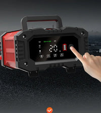 Chargeur de batterie portable 20 A/10 A pour voiture, moto et camion (12 V/24 V), automatique, AGM LiFePO4, plomb-acide, avec fonction marche/arrêt et réparation.