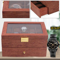 Présentoir en bois pour bijoux et montres, boîte de rangement avec MEL20 emplacements