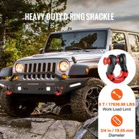 SucceBuy 2 pièces 3/4 "manille à anneau en D manilles à boucle à crochet en U avec isolateurs et rondelles à broches de 7/8" pour la récupération de véhicules tout-terrain Jeep