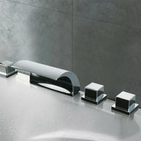 Robinets cascade robinets d'évier de cuisine et de salle de bains, robinet de douche élégant avec pomme de douche en laiton chromé à 5 trous