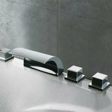 Robinets cascade robinets d'évier de cuisine et de salle de bains, robinet de douche élégant avec pomme de douche en laiton chromé à 5 trous