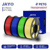 Filament PETG JAYO pour imprimante 3D FDM, 2 bobines de 1,75 mm, enroulement soigné, 2,2 kg/lot