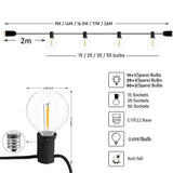 9 M/26 M feston LED Globe chaîne lumière fée LED G40 extérieur pour fête de noël jardin décor guirlande lampe rue Patio arrière-cour