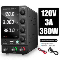 KUAIQU Adjustable Switching DC Power Supply 30V 10A 6A Lab Bench Power Supply 60V 5A 120V 3A Output Preset Current 20A 30A 60A