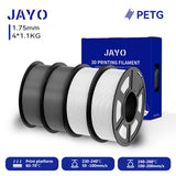 Filament PETG JAYO pour imprimante 3D FDM, 2 bobines de 1,75 mm, enroulement soigné, 2,2 kg/lot