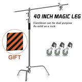 SH-Support d'éclairage RapDuty C en acier inoxydable, support de photographie, bras de maintien, 260cm, 107cm, recommandé Max, liquimanquer, un cadeau
