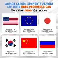 LAUNCH X431 CR3001 Outil de diagnostic OBD2 complet pour voiture, lecteur de codes professionnel, scanner, vérification moteur, mise à jour gratuite pk ELM32