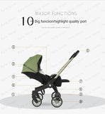 STOCK ue 4in1 bébé poussette bidirectionnelle multifonctionnelle nouveau-né bébé poussette 3in1 pliable panier type siège léger voyage landau