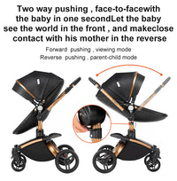 Poussette légère Magic ZC, poussette bébé 3 en 1, landau pour bébé, poussette légère en PU 3 en 1