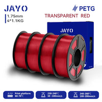 Filament PETG JAYO pour imprimante 3D FDM, 2 bobines de 1,75 mm, enroulement soigné, 2,2 kg/lot