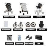 Poussette légère Magic ZC, poussette bébé 3 en 1, landau pour bébé, poussette légère en PU 3 en 1