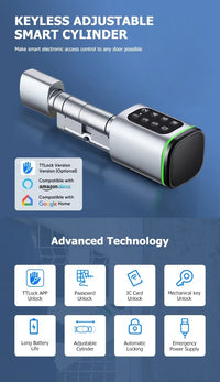Verrouillage de porte intelligent sans clé numérique avec carte RFID et application TTLock (sans empreinte digitale)