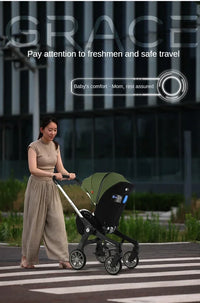 STOCK ue 4in1 bébé poussette bidirectionnelle multifonctionnelle nouveau-né bébé poussette 3in1 pliable panier type siège léger voyage landau