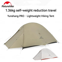 Tente de camping ultralégère Naturehike Cloud Up Pro pour 2 personnes, 3 saisons, moustiquaire 20D, portable, pour la randonnée et les voyages en plein air, avec tapis de sol.