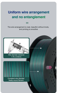 KEEPANG – Filament d'imprimante 3D PLA en soie, 5KG, Filaments de couleurs simples/doubles/Triples, 2.2LBS, 1KG/rouleau, 1.75mm ± 0.02MM, matériau d'impression 3D