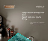 Characterature-Évier de cuisine en acier inoxydable, Cascade, Grand évier à légumes, Fente unique, Ménage, 304