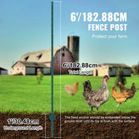 Poteau de clôture SucceBuy en forme de T, poteau métallique robuste, piquet en acier résistant pour jardin, pelouse, ferme, clôture extérieure en fil de fer