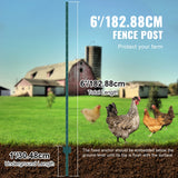 Poteau de clôture SucceBuy en forme de T, poteau métallique robuste, piquet en acier résistant pour jardin, pelouse, ferme, clôture extérieure en fil de fer