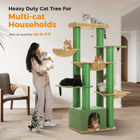 Gros arbre à chat pour chats de grande taille tour à chat robuste avec plusieurs niveaux maison à chat arbre d'escalade avec hamac 11 poteaux en Sisal grand perche